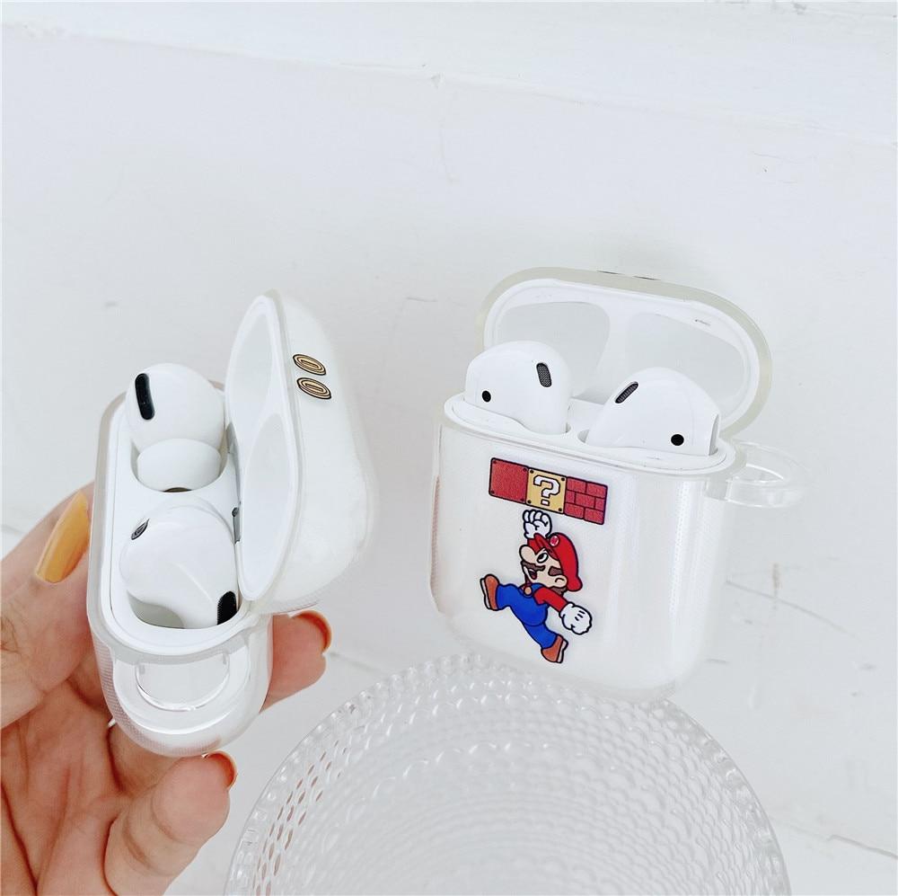 Super Mario Bros 'Coins' Clear Acrylic AirPods Case Shock Proof Cover