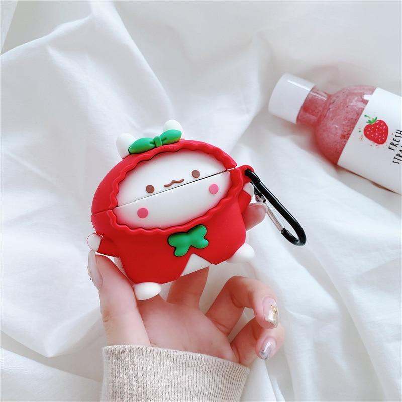 Cute Rabbit in a Red Raincoat Premium AirPods Pro Case Shock Proof Cover