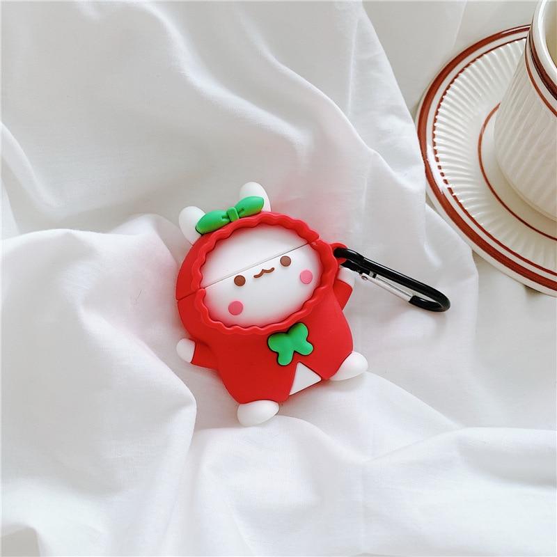 Cute Rabbit in a Red Raincoat Premium AirPods Case Shock Proof Cover