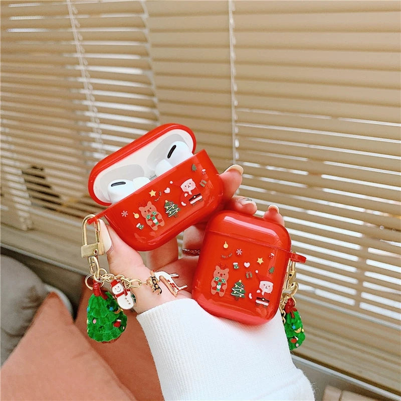 Cute Silicone Christmas AirPods Pro Case Shock Proof Cover