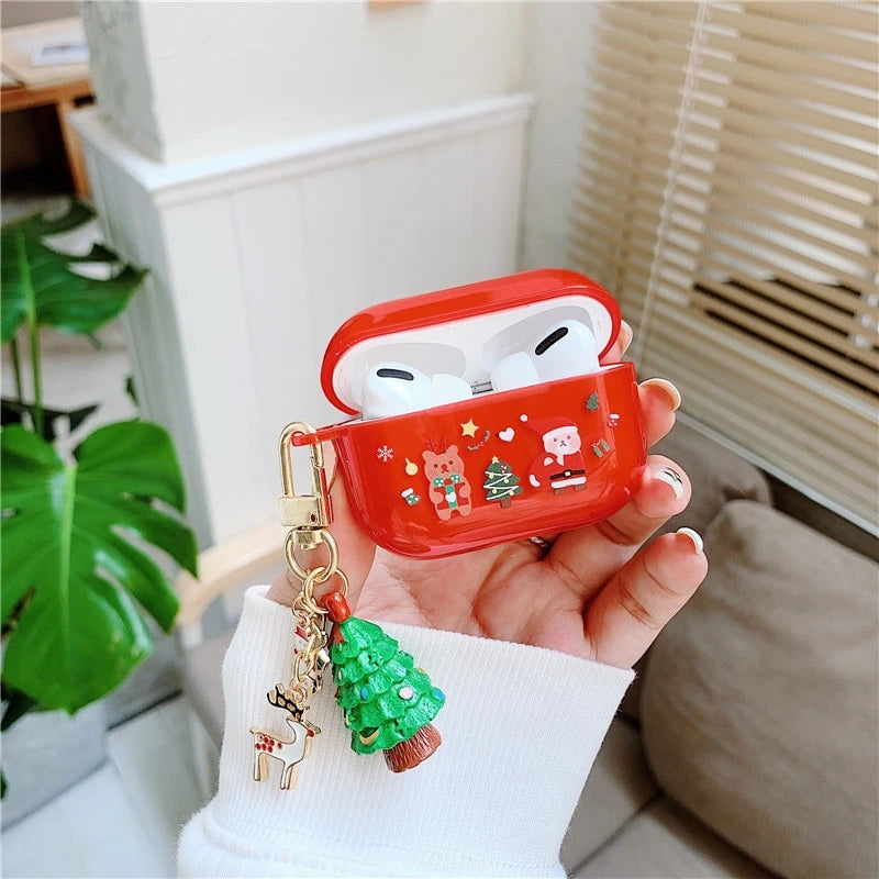 Cute Silicone Christmas AirPods Pro Case Shock Proof Cover