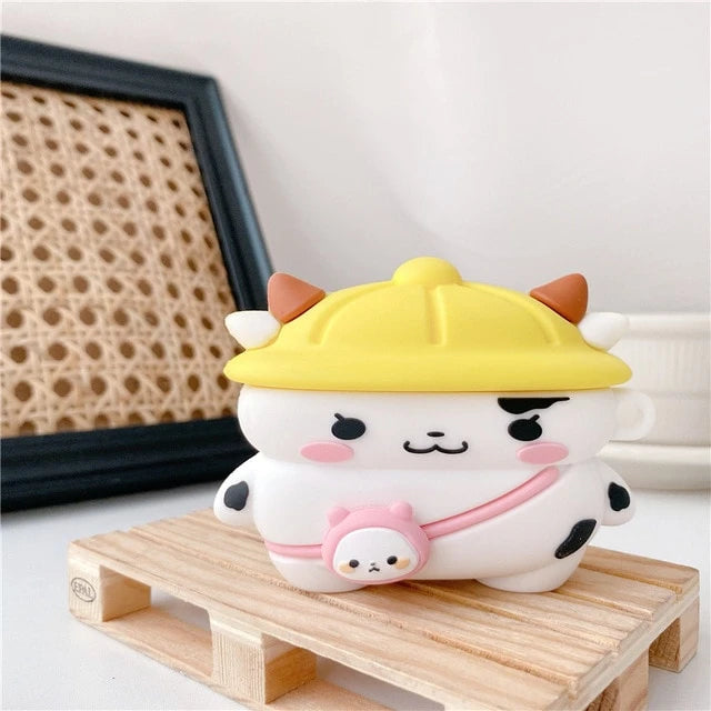 Cute Hard Hat Cow Premium AirPods Case Shock Proof Cover