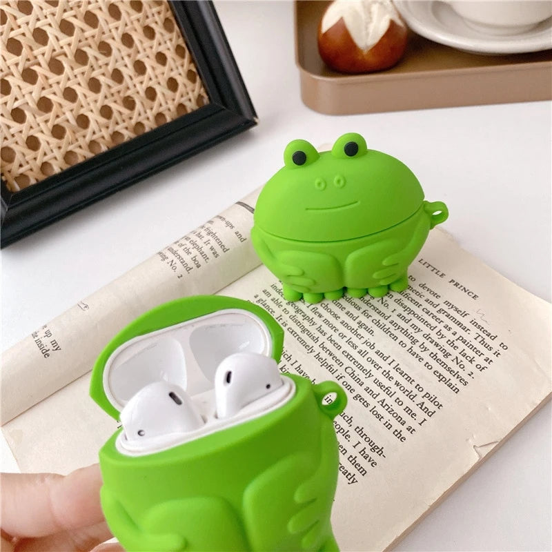 Cute Frog 'Hugging Knees' Premium AirPods Case Shock Proof Cover