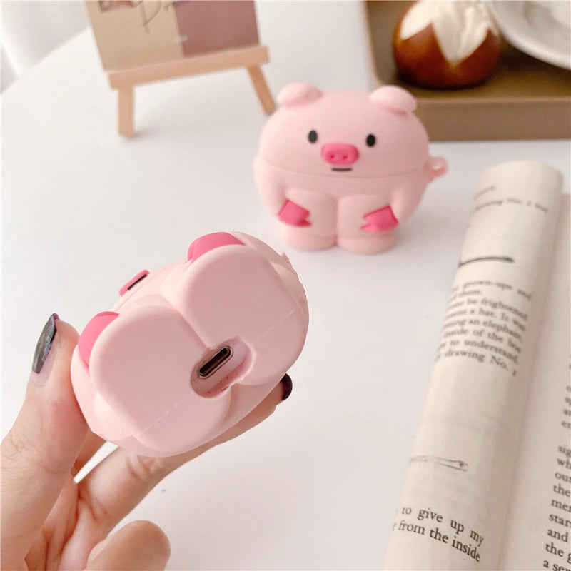 Cute Pig 'Huggings Knees' Premium AirPods Case Shock Proof Cover