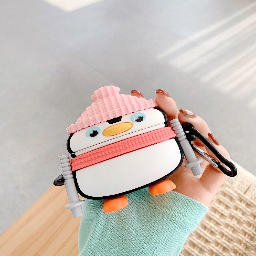 Cute Cross Country Skiing Penguin Premium AirPods Pro Case Shock Proof Cover