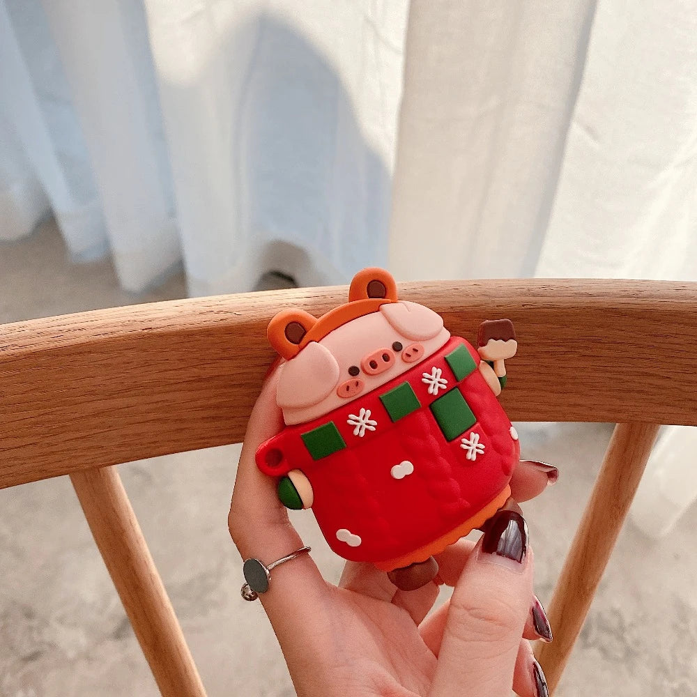 Cute Christmas Pig Premium AirPods Pro Case Shock Proof Cover