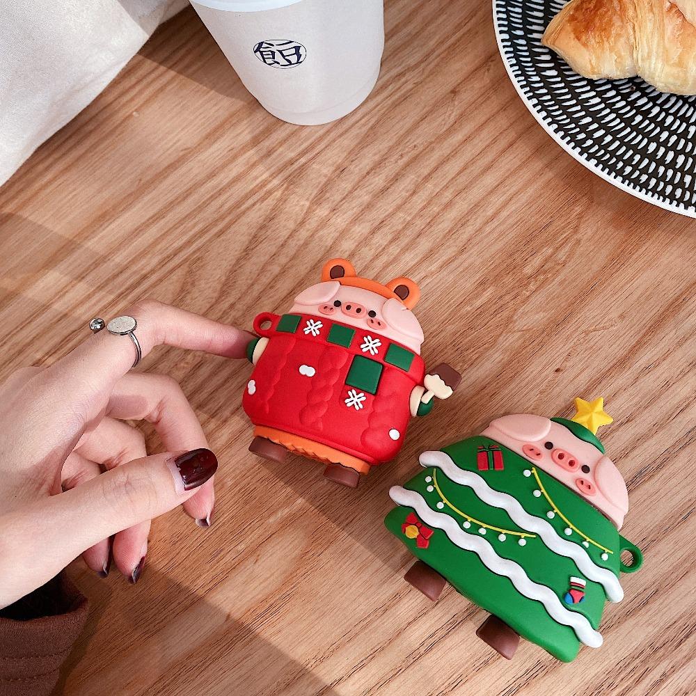 Cute Christmas Tree Pig Premium AirPods Pro Case Shock Proof Cover