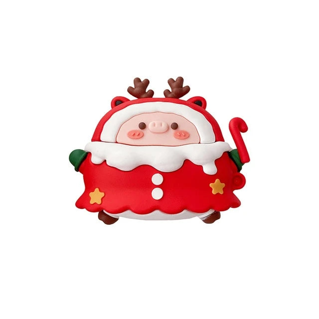 Cute Pig 'Christmas Elk' Premium AirPods Pro Case Shock Proof Cover