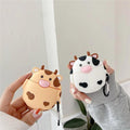 Cute Round Cow Premium AirPods Case Shock Proof Cover