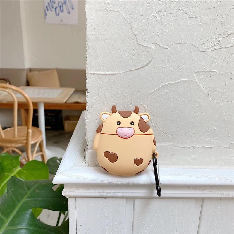 Cute Round Cow Premium AirPods Case Shock Proof Cover