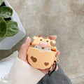 Cute Round Cow Premium AirPods Case Shock Proof Cover