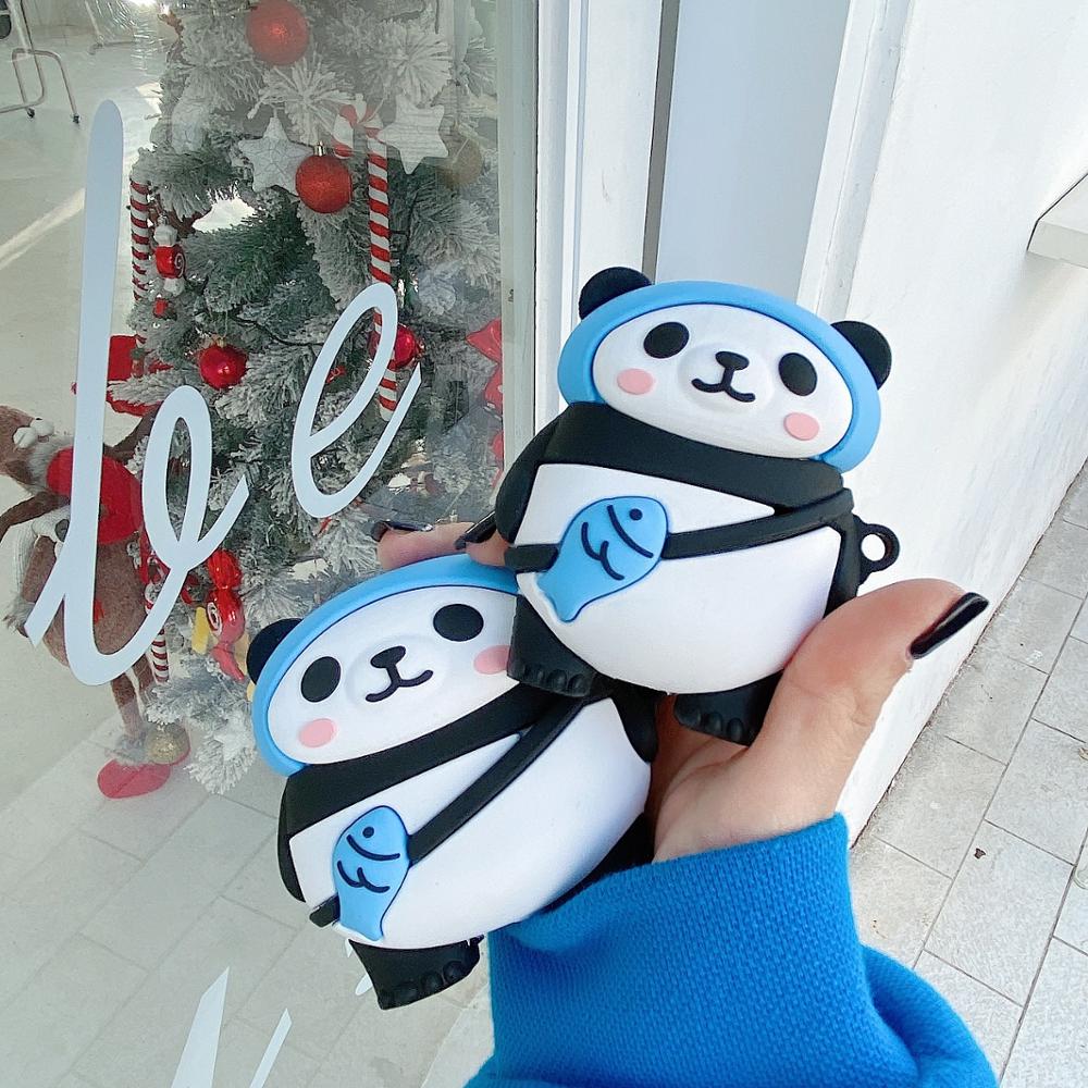 Cute Panda with Fish Bag Premium AirPods Pro Case Shock Proof Cover