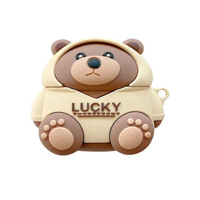 Cute Lucky Teddy Bear Premium AirPods Pro Case Shock Proof Cover