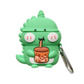 Cute Dinosaur Sipping Bubble Tea Premium AirPods Case Shock Proof Cover