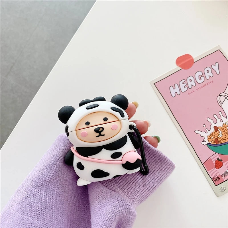 Cute Backpack Cow Premium AirPods Case Shock Proof Cover