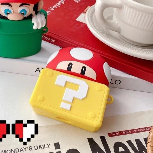 Super Mario Bros 'Mushroom | Question Block' Premium AirPods Pro Case Shock Proof Cover