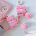 Cute Pink Retro Mobile Phone Premium AirPods Case Shock Proof Cover