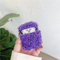 Cute Purple Plush AirPods Case Shock Proof Cover