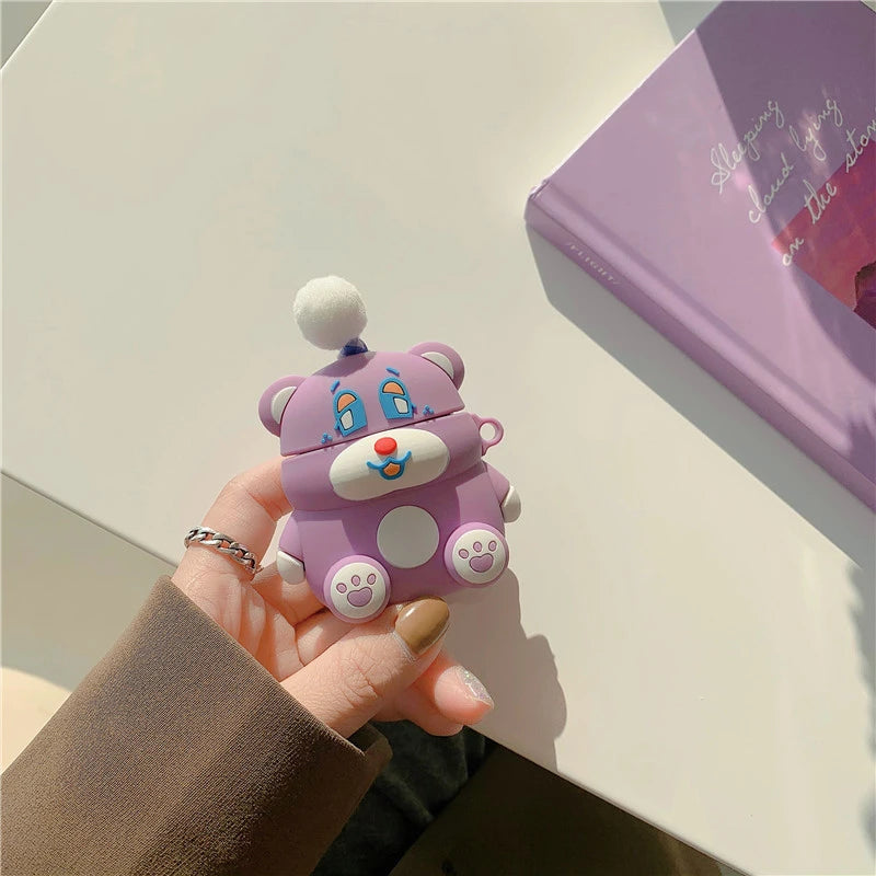 Party Hat Teddy Bear Premium AirPods Case Shock Proof Cover