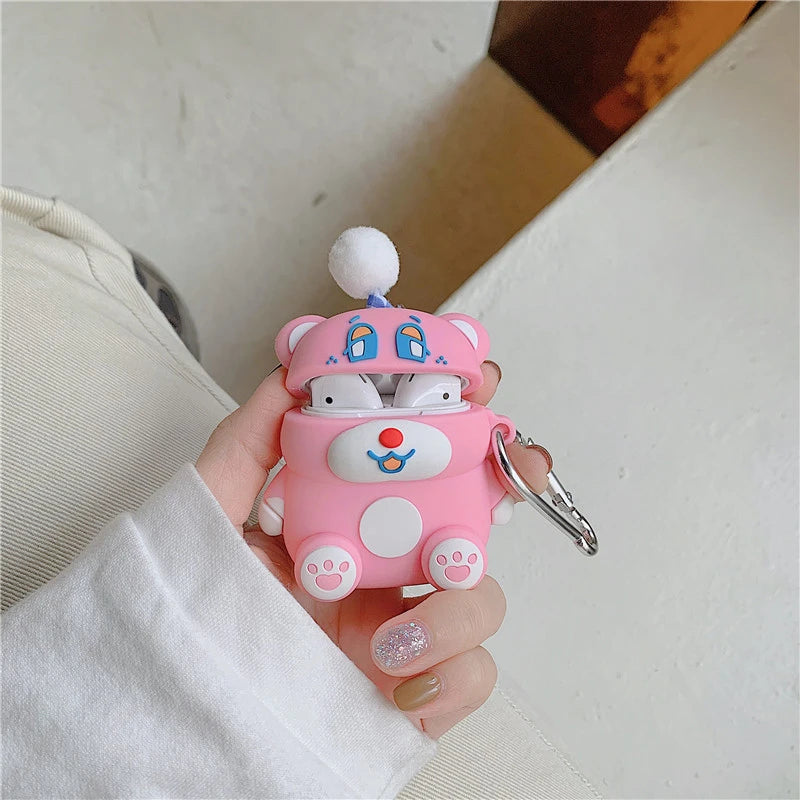 Party Hat Teddy Bear Premium AirPods Case Shock Proof Cover