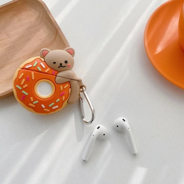 Cute Donut Bear Premium AirPods Case Shock Proof Cover