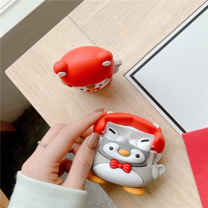 Cute Penguin in Fox Hat Premium AirPods Pro Case Shock Proof Cover