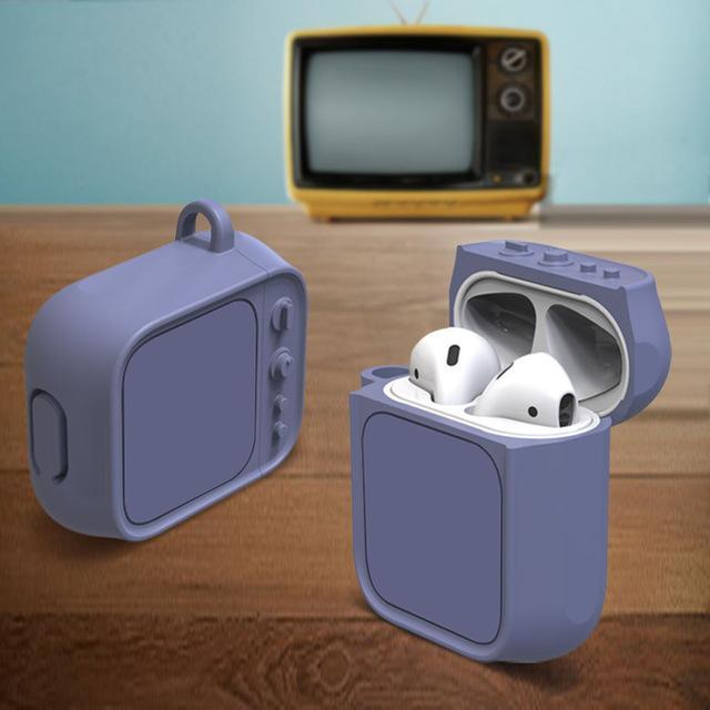 Purple Tube TV AirPods Case Shock Proof Cover