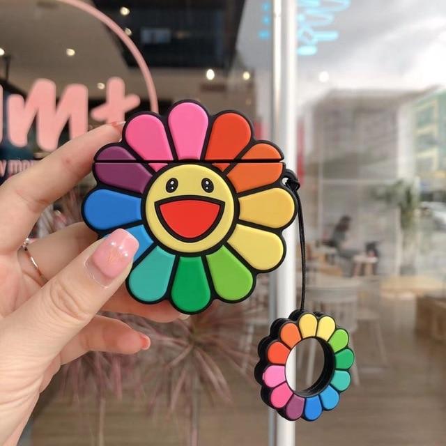 Rainbow Happy Sunflower Premium AirPods Case Shock Proof Cover