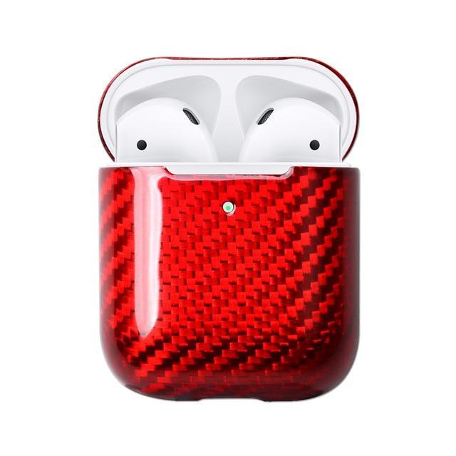 Red Carbon Fiber Premium AirPods Case Shock Proof Cover