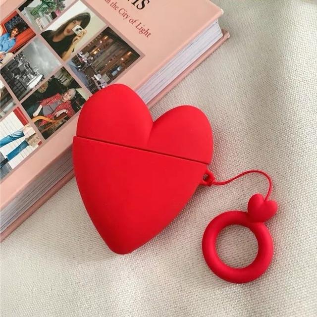 Red Heart Premium AirPods Case Shock Proof Cover