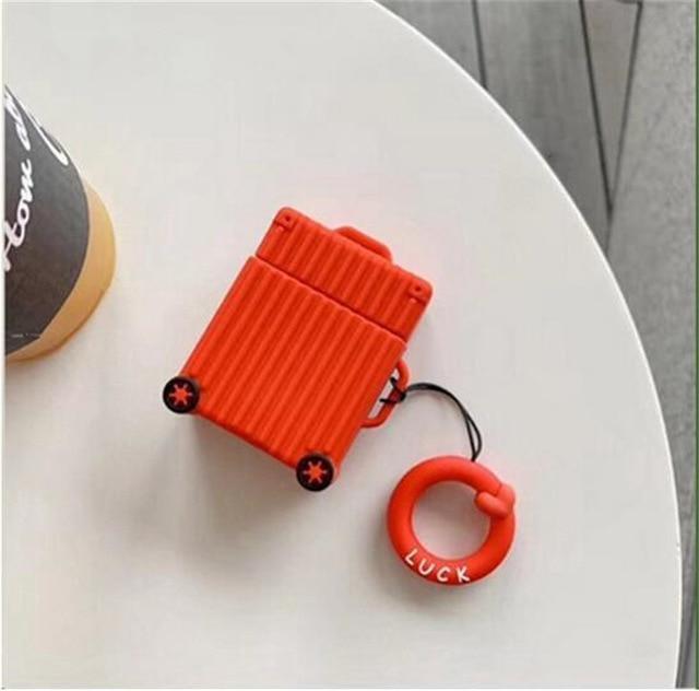 Red Square Luggage AirPods Case Shock Proof Cover