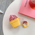 Strawberry w/ Chocolate Drizzle Ice Cream Cone Premium AirPods Case Shock Proof Cover