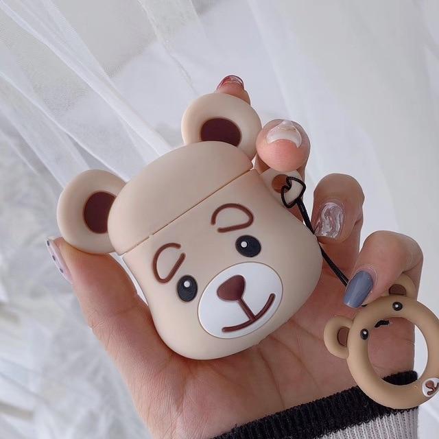 Tan Teddy Bear AirPods Case Shock Proof Cover