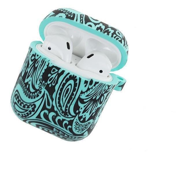 Teal Tribal AirPods Case Shock Proof Cover