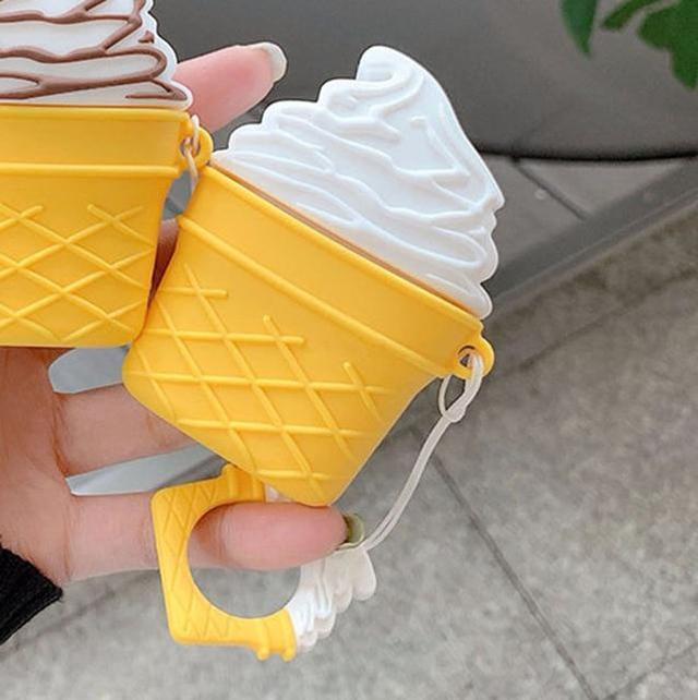 Vanilla Ice Cream Cone Premium AirPods Case Shock Proof Cover