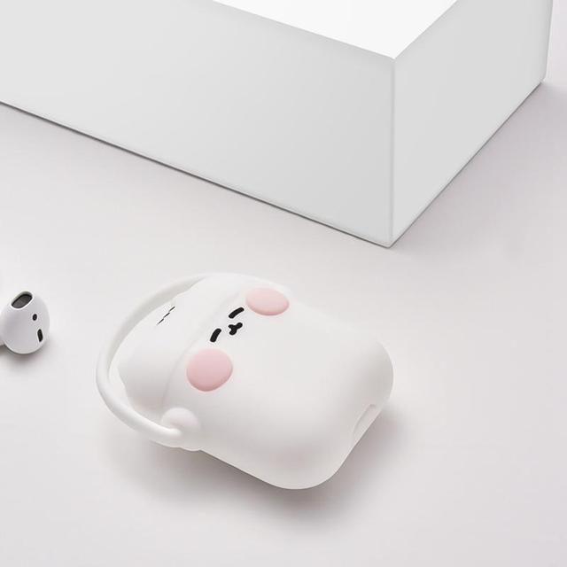 White Headphones Cat AirPods Case Shock Proof Cover