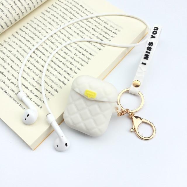 White Pocketbook AirPods Case Shock Proof Cover