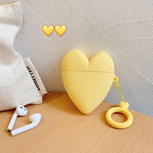 Yellow Heart Premium AirPods Case Shock Proof Cover