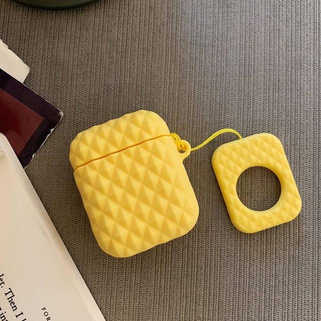 Yellow Textured AirPod Case Shock Proof Cover