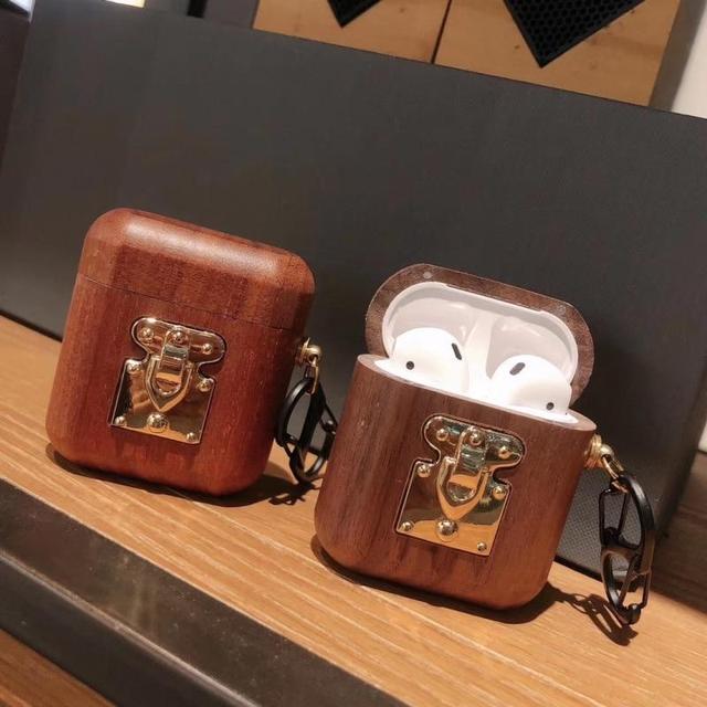 Zebra Wood with Gold Clasp AirPods Case Shock Proof Cover